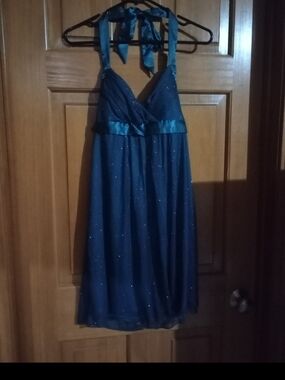 Speechless Sparkle Halter  Formal Dress